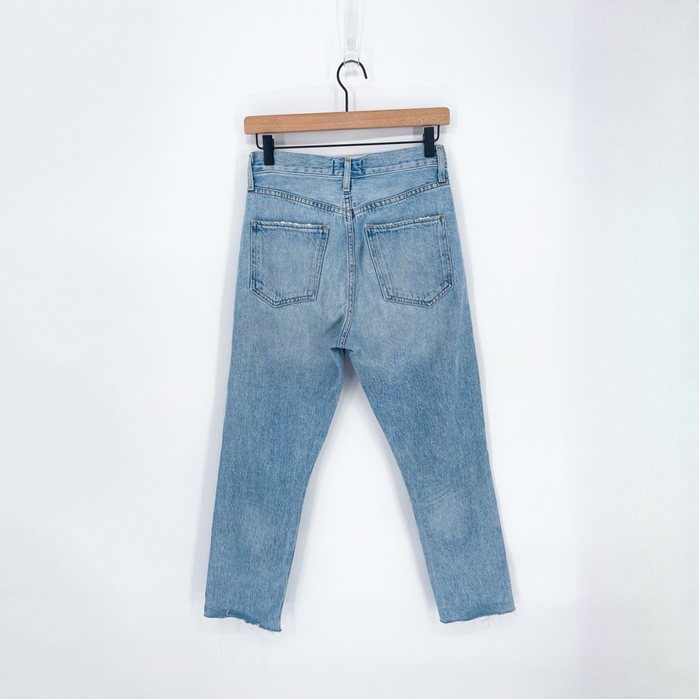 Agolde Riley High Rise Straight Leg Distressed Jeans Size 24 - Picture 8 of 12